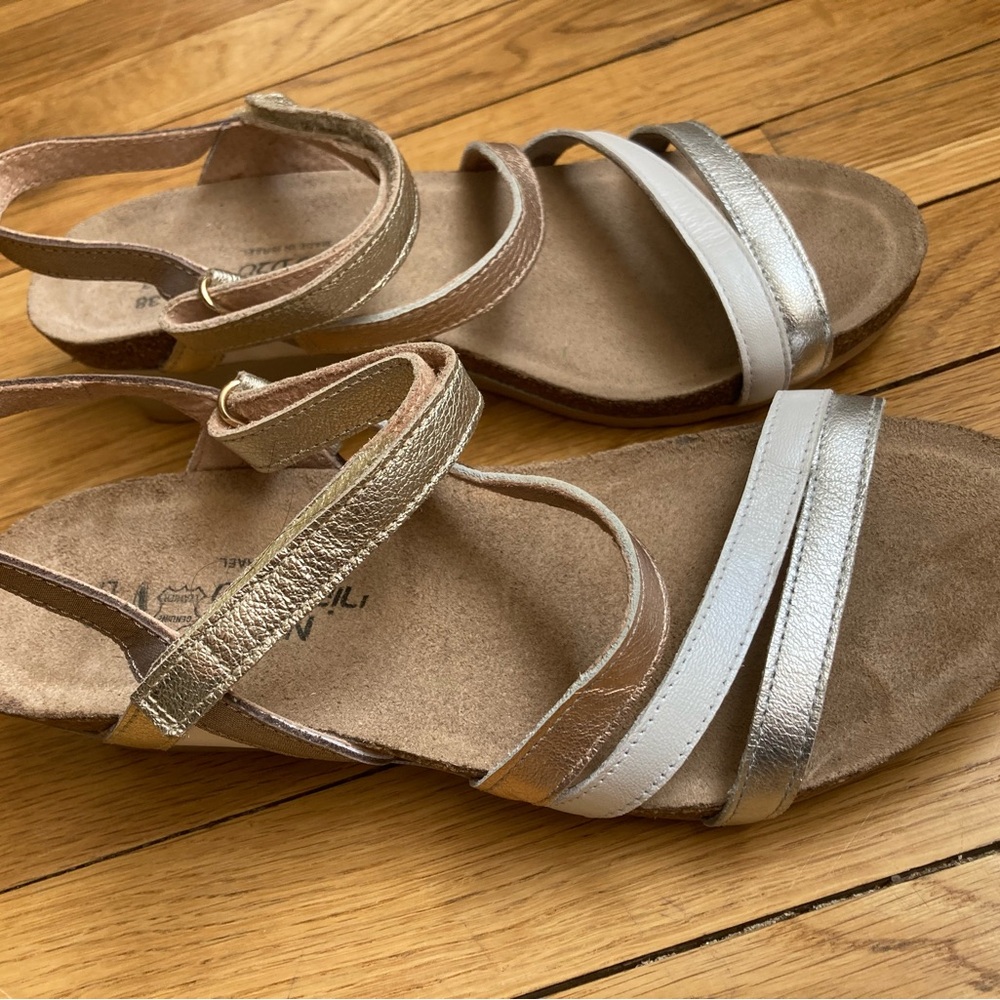 Metallic Gold and Silver Sandals